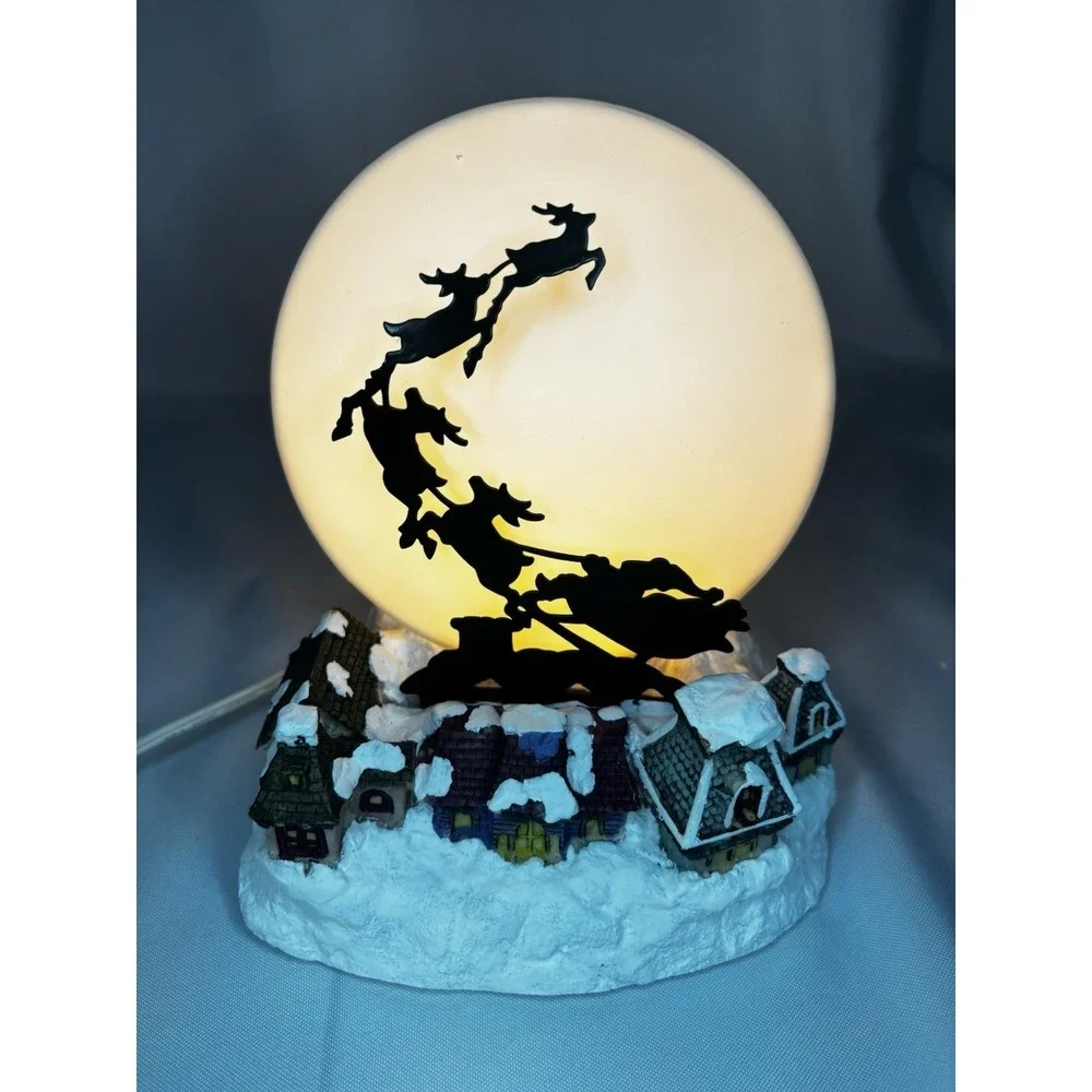 Vintage Shadowcaster Night Light Gift Innovations Santa w/ Moon Christmas